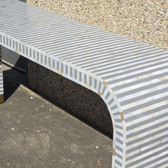 Mother of Pearl Waterfall Console Table Striped Pattern Mother of Pearl Waterfall Console Table Striped Pattern