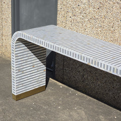 Mother of Pearl Waterfall Console Table Striped Pattern Mother of Pearl Waterfall Console Table Striped Pattern
