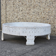 Handcrafted Carved Indian Furniture Solid Wood Chakki Coffee Table 76x76x25cm Handcrafted Carved Indian Furniture Solid Wood Chakki Coffee Table 76x76x25cm
