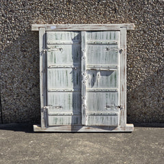 Indian Antique Hand Carved Old Small Door Panel White Indian Antique Hand Carved Old Small Door Panel White