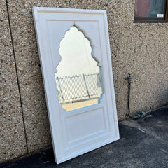 Handcrafted Indian Furniture Carved Wooden Wall Lining Mirror Frame White 80x5x150Cm Handcrafted Indian Furniture Carved Wooden Wall Lining Mirror Frame White 80x5x150Cm