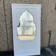 Handcrafted Indian Furniture Carved Wooden Wall Lining Mirror Frame White 80x5x150Cm Handcrafted Indian Furniture Carved Wooden Wall Lining Mirror Frame White 80x5x150Cm