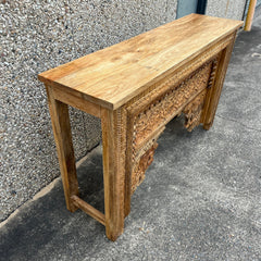Indian Furniture Solid Hard Wood Carved Console Table 150X40X90 Cm Brown Indian Furniture Solid Hard Wood Carved Console Table 150X40X90 Cm Brown