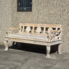 Indian Wooden Hand Carved Daybed Sofa Bird & Lion Garden Bench 200x75x90 cm Indian Wooden Hand Carved Daybed Sofa Bird & Lion Garden Bench 200x75x90 cm