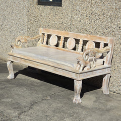 Indian Wooden Hand Carved Daybed Sofa Bird & Lion Garden Bench 200x75x90 cm Indian Wooden Hand Carved Daybed Sofa Bird & Lion Garden Bench 200x75x90 cm