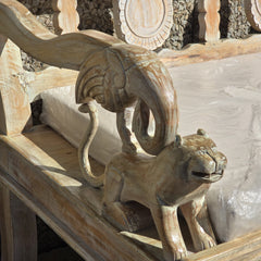 Indian Wooden Hand Carved Daybed Sofa Bird & Lion Garden Bench 200x75x90 cm Indian Wooden Hand Carved Daybed Sofa Bird & Lion Garden Bench 200x75x90 cm