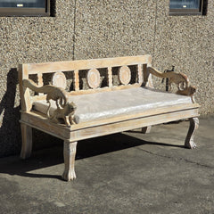 Indian Wooden Hand Carved Daybed Sofa Bird & Lion Garden Bench 200x75x90 cm Indian Wooden Hand Carved Daybed Sofa Bird & Lion Garden Bench 200x75x90 cm