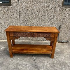 Indian Furniture Solid Hard Wood Carved Console Table Brown Indian Furniture Solid Hard Wood Carved Console Table Brown