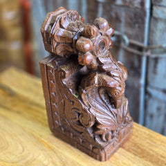 Antique Indian Handmade Carved Solid Wood Door Stop 36 Antique Indian Handmade Carved Solid Wood Door Stop 36