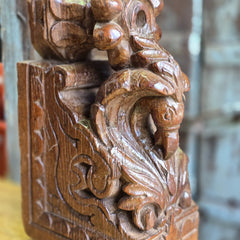 Antique Indian Handmade Carved Solid Wood Door Stop 36 Antique Indian Handmade Carved Solid Wood Door Stop 36