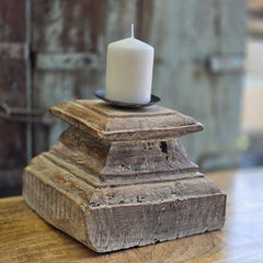 Antique Handcarved Wooden Old Pillar Candle Stand Holder Brown 32 Antique Handcarved Wooden Old Pillar Candle Stand Holder Brown 32