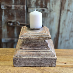 Antique Handcarved Wooden Old Pillar Candle Stand Holder Brown 32 Antique Handcarved Wooden Old Pillar Candle Stand Holder Brown 32