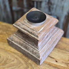 Antique Handcarved Wooden Old Pillar Candle Stand Holder Brown 32 Antique Handcarved Wooden Old Pillar Candle Stand Holder Brown 32