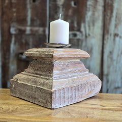 Antique Handcarved Wooden Old Pillar Candle Stand Holder Brown 32 Antique Handcarved Wooden Old Pillar Candle Stand Holder Brown 32