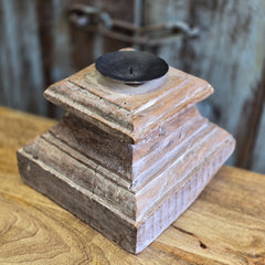 Antique Handcarved Wooden Old Pillar Candle Stand Holder Brown 32 Antique Handcarved Wooden Old Pillar Candle Stand Holder Brown 32