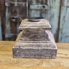 Antique Handcarved Wooden Old Pillar Candle Stand Holder Brown 32 Antique Handcarved Wooden Old Pillar Candle Stand Holder Brown 32
