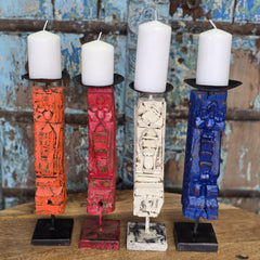 Indian Wooden Candle Holder Stand (Set of 4) 107 Indian Wooden Candle Holder Stand (Set of 4) 107