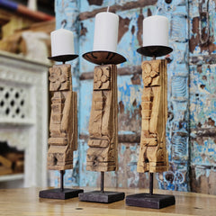 Indian Wooden Candle Holder Stand (Set of 3) 101 Indian Wooden Candle Holder Stand (Set of 3) 101