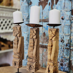 Indian Wooden Candle Holder Stand (Set of 3) 101 Indian Wooden Candle Holder Stand (Set of 3) 101