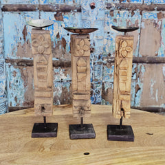 Indian Wooden Candle Holder Stand (Set of 3) 101 Indian Wooden Candle Holder Stand (Set of 3) 101