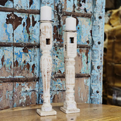 Indian Wooden Candle Holder Stand (Set of 2) 99 Indian Wooden Candle Holder Stand (Set of 2) 99