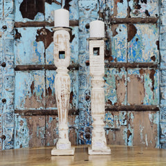 Indian Wooden Candle Holder Stand (Set of 2) 99 Indian Wooden Candle Holder Stand (Set of 2) 99