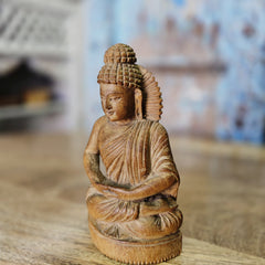 Indian Handcrafted Wooden Buddha Statue Home Decor Showpiece 185 Indian Handcrafted Wooden Buddha Statue Home Decor Showpiece 185