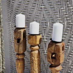 Indian Wooden Hand Carved Candle Holder Stand ( Set of 3) 284 Indian Wooden Hand Carved Candle Holder Stand ( Set of 3) 284
