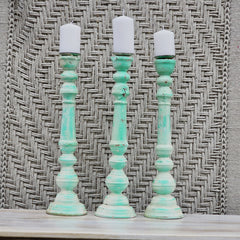 Indian Wooden Hand Carved Candle Holder Stand (Set of 3) 274 Indian Wooden Hand Carved Candle Holder Stand (Set of 3) 274