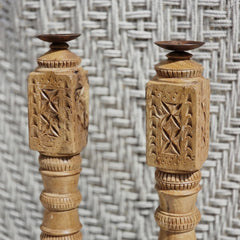 Indian Wooden Hand Carved Candle Holder Stand (Set of 2) 269 Indian Wooden Hand Carved Candle Holder Stand (Set of 2) 269