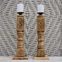 Indian Wooden Hand Carved Candle Holder Stand (Set of 2) 269 Indian Wooden Hand Carved Candle Holder Stand (Set of 2) 269