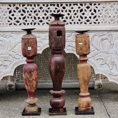 Indian Wooden Hand Carved Candle Holder Stand (Set of 3) 267 Indian Wooden Hand Carved Candle Holder Stand (Set of 3) 267