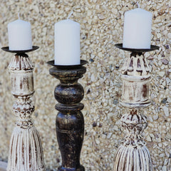 Indian Wooden Hand Carved Candle Holder Stand ( Set of 3) 286 Indian Wooden Hand Carved Candle Holder Stand ( Set of 3) 286