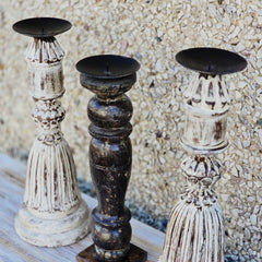 Indian Wooden Hand Carved Candle Holder Stand ( Set of 3) 286 Indian Wooden Hand Carved Candle Holder Stand ( Set of 3) 286