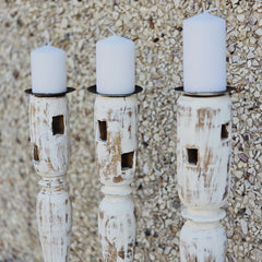 Indian Wooden Hand Carved Candle Holder Stand (Set of 3) 288 Indian Wooden Hand Carved Candle Holder Stand (Set of 3) 288