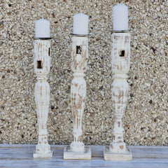 Indian Wooden Hand Carved Candle Holder Stand (Set of 3) 288 Indian Wooden Hand Carved Candle Holder Stand (Set of 3) 288