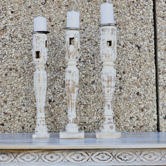 Indian Wooden Hand Carved Candle Holder Stand (Set of 3) 288 Indian Wooden Hand Carved Candle Holder Stand (Set of 3) 288