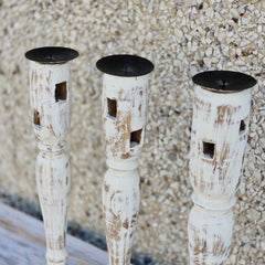 Indian Wooden Hand Carved Candle Holder Stand (Set of 3) 288 Indian Wooden Hand Carved Candle Holder Stand (Set of 3) 288