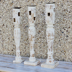 Indian Wooden Hand Carved Candle Holder Stand (Set of 3) 288 Indian Wooden Hand Carved Candle Holder Stand (Set of 3) 288