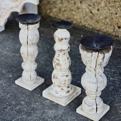 Indian Wooden Hand Carved Candle Holder Stand (Set of 3) 292 Indian Wooden Hand Carved Candle Holder Stand (Set of 3) 292