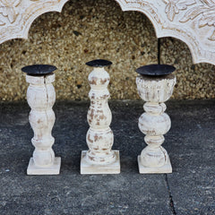 Indian Wooden Hand Carved Candle Holder Stand (Set of 3) 292 Indian Wooden Hand Carved Candle Holder Stand (Set of 3) 292