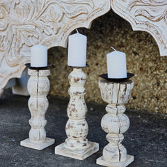 Indian Wooden Hand Carved Candle Holder Stand (Set of 3) 292 Indian Wooden Hand Carved Candle Holder Stand (Set of 3) 292