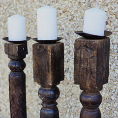 Indian Wooden Hand Carved Candle Holder Stand (Set of 3) 293 Indian Wooden Hand Carved Candle Holder Stand (Set of 3) 293