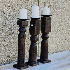 Indian Wooden Hand Carved Candle Holder Stand (Set of 3) 293 Indian Wooden Hand Carved Candle Holder Stand (Set of 3) 293