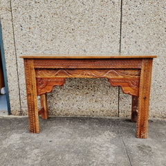 Handmade Indian Furniture Solid Hard Wood Carved Console Table Handmade Indian Furniture Solid Hard Wood Carved Console Table