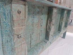 Handmade Carved Solid Hard Wood Old Door Console Table 184X40X79 Cm Handmade Carved Solid Hard Wood Old Door Console Table 184X40X79 Cm