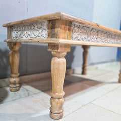 Indian Hand Craved Solid Wooden Coffee Table 120x65x55 Cm Indian Hand Craved Solid Wooden Coffee Table 120x65x55 Cm