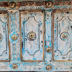 Handmade Carved Solid Hard Wood Old Door Console Table 165x45x90 Cm Handmade Carved Solid Hard Wood Old Door Console Table 165x45x90 Cm