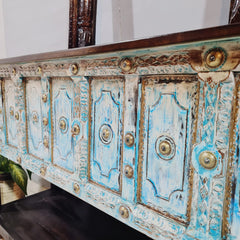 Handmade Carved Solid Hard Wood Old Door Console Table 165x45x90 Cm Handmade Carved Solid Hard Wood Old Door Console Table 165x45x90 Cm