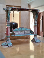 Indian Furniture Hand Carved Solid Hard Wood Swing Set Indian Furniture Hand Carved Solid Hard Wood Swing Set